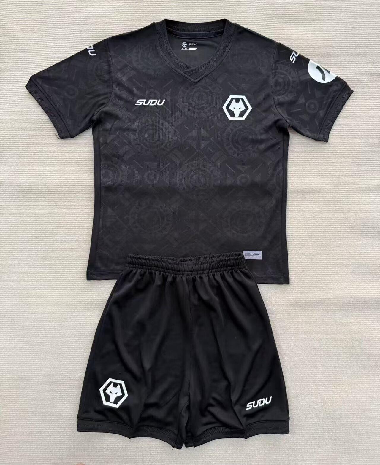 Kids-Wolves 25/26 GK Black Soccer Jersey